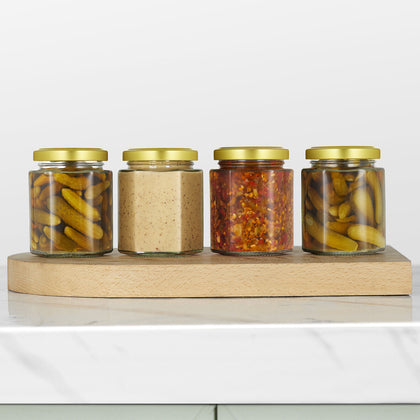 196ml X24/36/72 Hexagonal Jam Jars Storage Preserve Pickles Mini Jars Lid