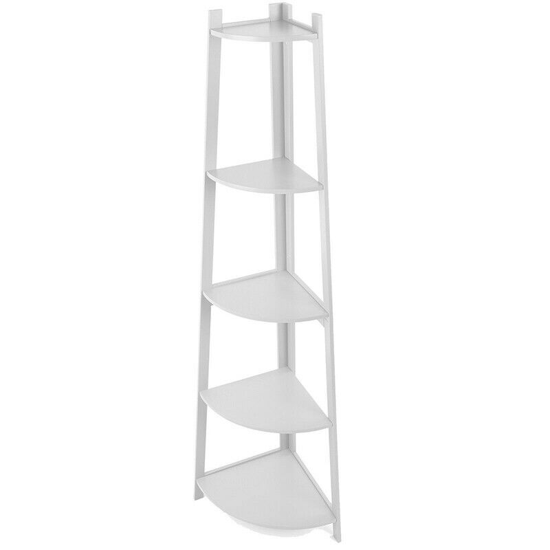 5 Tier Corner Ladder Shelf Bookcase Shelving Rack Storage Unit Display