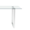 Rectangular Clear Tempered Glass Dining Table Metal Legs Dining Room Kitchen
