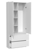 MODERN 2 Door Storage Wardrobe With Shelves And 2 Drawers - White
