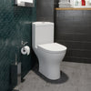 Close Coupled Bathroom Toilet Modern White Square Ceramic Soft Close Seat WC Pan