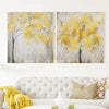 2Pcs 30x30cm Yellow Flower Trees Canvas Printing Art Picture Set Blossom