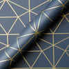 EXCLUSIVE METRO PRISM GEOMETRIC TRIANGLE BLUE / GOLD - WOW008 LUXURY WALLPAPER