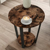 Industrial Rustic Wood Coffee Table 2 Tier Side End Table Lamp Telephone Stand