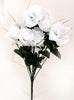 12 Heads Stems Artificial silk Flowers openRose Bunch Wedding Home Grave Outdoor