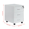 White/Black 3 Drawers Mobile File Cabinet Side End Table Storage Cabinet Office