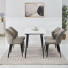 2X Retro Brown/ Grey Dining Chairs Faux Leather Kitchen Dining Room Metal Leg
