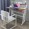 White Folding Computer Desk,Study Writing Table 2 Tier Shelf Storage Home Office