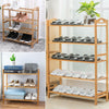 3/4/5 Tier Bamboo Shoe Rack Organiser Wooden Storage Shelves Stand Shelf Unit UK