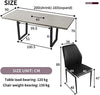 MDF Dining Table and PU Leather Chairs Set Middle Butterfly Extension Leaf Table