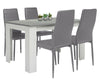 Wood Dining Table and Chairs 4 / 6 Set Pu Leather Seat Kitchen Room Furniture