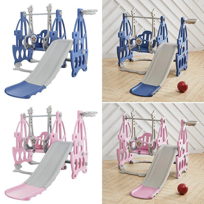 Kids Swing & Slide Set Children 3-In-1indoor Outdoor Playground Climber Toys