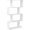 4/5/6 Tier Bookshelf S-Shaped Z-Style Bookcase Storage Display Modern Unit White