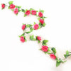 16Heads Artificial Faux Silk Flower Rose Leaf Garland Vine Home Party Decor 7Ft