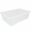 Wham Plastic Storage Shelf Box Stackable Containers Clear With Secure Clip Lid