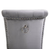 2x Velvet Dining Chair with Knocker/Ring Back Dining Room Kitchen Chairs Grey