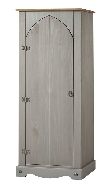 Corona Grey Storage Cupboard Solid Pine 1 Door Wooden Mexican Cabinet Shelving