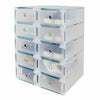20x Clear Plastic Shoe Storage Boxes Drawer Stackable Foldable Durable Organiser
