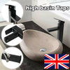 Bathroom High Rise Basin Mixer Tap Tall Chrome Single Lever Modern Faucet UK MU#