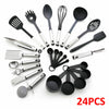 24pcs Kitchen Silicone Cooking Utensils Set Non-stick Spatula Turner Tong Spoon