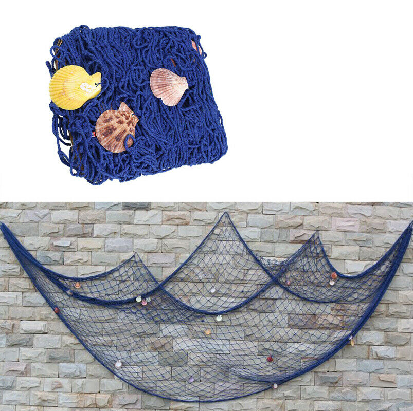 decorative fishing net with shells uk Nautical Fishing Net Seaside Wall Beach Party Sea Shells Home Garden D – Quildinc