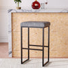 Breakfast Bar Stool Industrial Kitchen Counter Barstool PU Leather Padded Seat