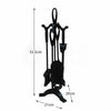 Buxton Companion Set Fireplace Accessories 5 Piece Black Poker Brush Tong Shovel