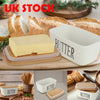Porcelain Vintage Butter Dish with Lid Kitchen Insulated Storage Box Container