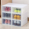 6X Clear Plastic Shoe Storage Boxes Drawer Stackable Foldable Durable Organiser