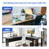 Corner L-Shaped Computer Desk Black PC Table Workstation Home Office w/ Shelves
