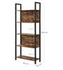 Tall Industrial Bookcase Vintage Display Unit Rustic Slim Storage Shelf Cabinet