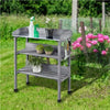 Potting Bench Table Wooden Potting Table Planting Work Station Bench with Shelf