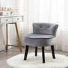 Velvet Dressing Table Stool Bedroom Vanity Makeup Stool Bedroom Chair Gray HT