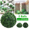 Pair of 26cm Artificial Green Boxwood Buxus Topiary Grass Hanging Ball Garden UK