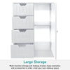 Bathroom Cabinet Storage 4 Drawer 1 Door Wooden Bedroom Furniture Cupboard Unit