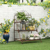 3 Tier Metal Plant Stand Ladder Flower Pot Display Rack Shelf Indoor & Outdoor