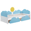Toddler Bed 3ft Single Size Cloud Shape Junior Kids Bed with 2 Storage Drawers