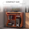 Computer Desk PC Laptop Writing Table Storage Shelf Workstation Wood Cart Wheels