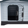 Large Plastic Dog Kennel Hutch Pet House Shelter With Metal Door Indoor Outdoor