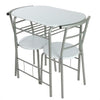 Small Dining 1 Table 2 Chairs Bistro Set Breakfast Kitchen Furniture Metal Frame