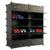 12 Cube Interlocking DIY Cube Shoe Bookcase Organizer Rack Stand Storage Cabinet