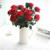 10 Heads Bouquet Silk Rose Artificial Flowers Fake Buch Wedding Home Party Decor