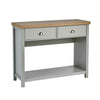Grey Oak Console Table 2 Drawer Telephone Table Metal Handles Hallay Storage