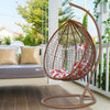 Hanging Swing Rattan Chair Patio Garden Egg Chair With Cushion Indoor Outdoor