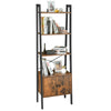 Ladder Shelf Bookshelf Rack Stand with Cupboard 4Shelves Storage Display