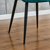 Modern 2x Velvet Dining Chairs Kitchen Dinning Room Metal Leg Padded Dark Green