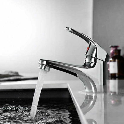 Modern Chrome Kitchen Sink Taps Mono Single Lever Long Neck Spout Mixer Tap UK