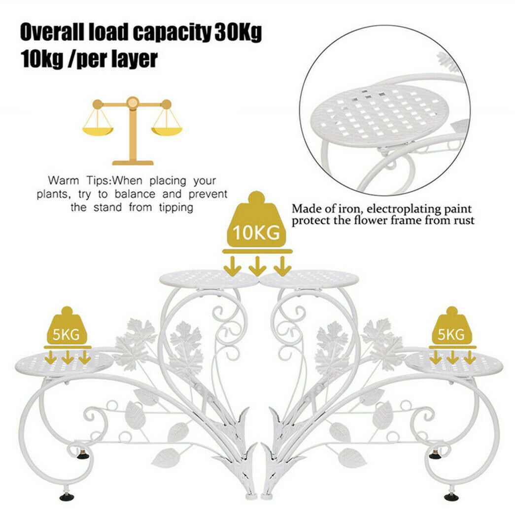 Set of 2 Flower Holder Rack Elegant Swan Shape Plant Stand Planter Support Shelf