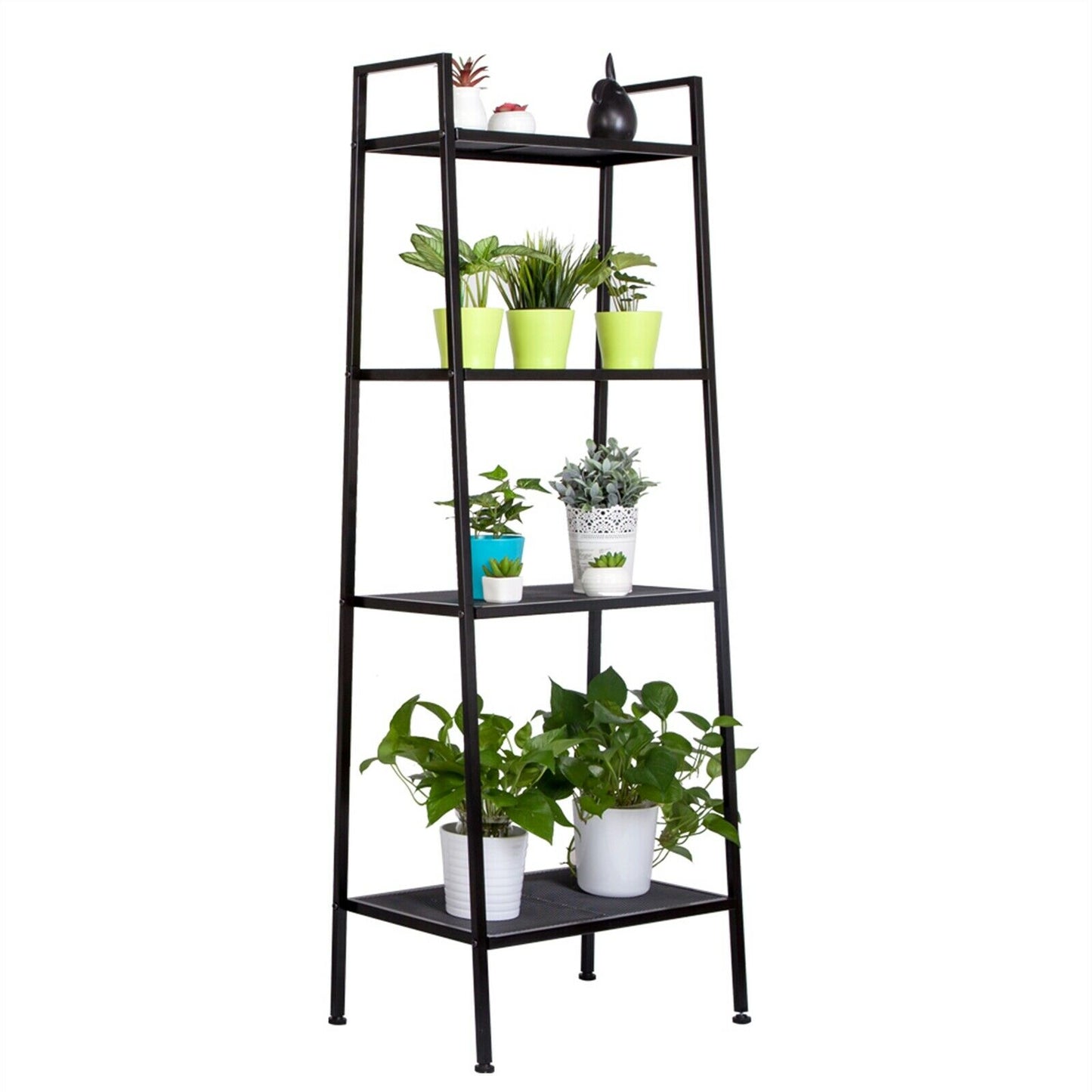 Widen 4-Tier Ladder Shelf Bookcase Bookshelf Plant Flower Stand Storage Metal
