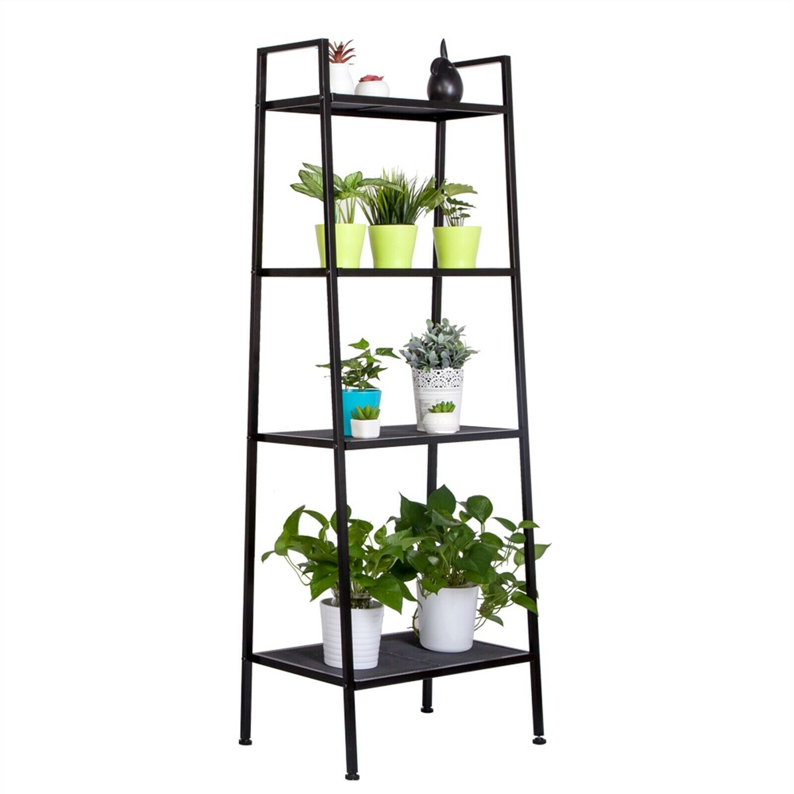 Widen 4-Tier Ladder Shelf Bookcase Bookshelf Plant Flower Stand Storage Metal